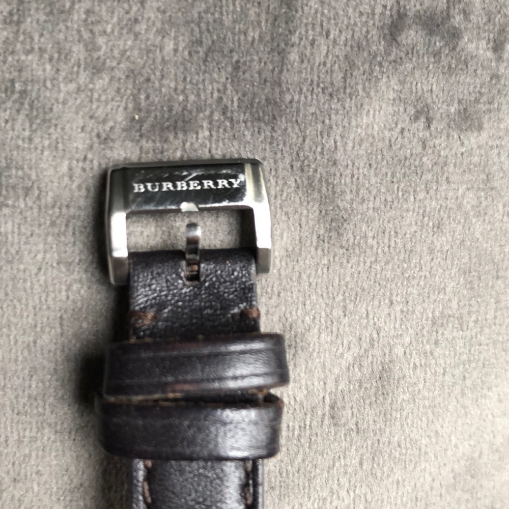 Burberry watch, dark brown original leather band - Picture 2 of 13